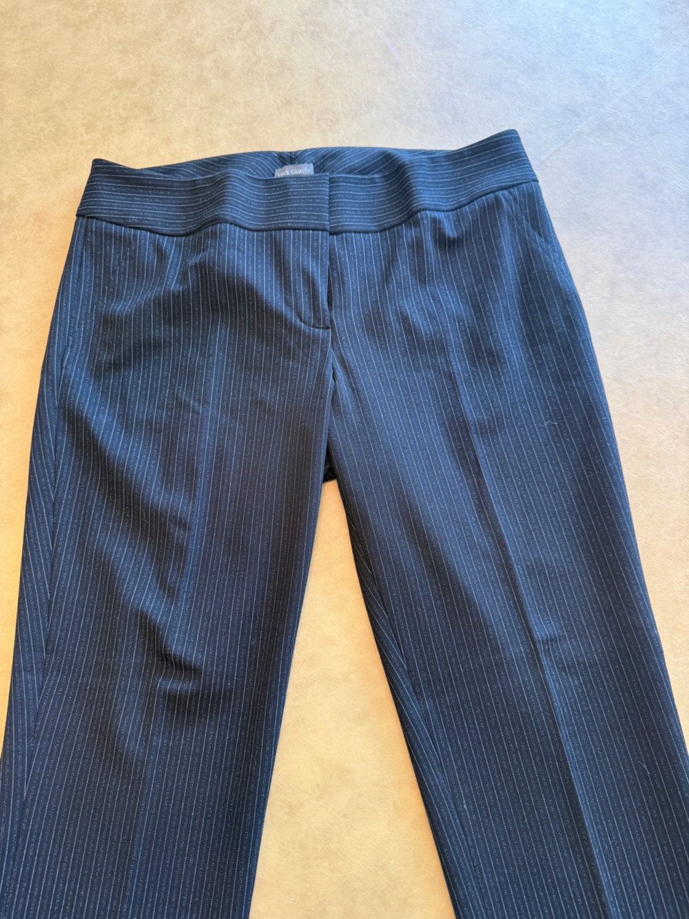 Navy Pinstripe Dress Pants - Classic Tailored Fit